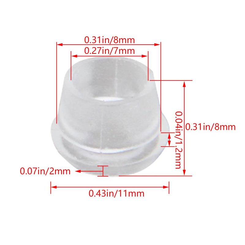 Fielect 50Pcs Rubber Grommet 7mm Inner Dia Oil Resistant Armature Rubber Grommets for Wiring Cable Transparent - Image 2